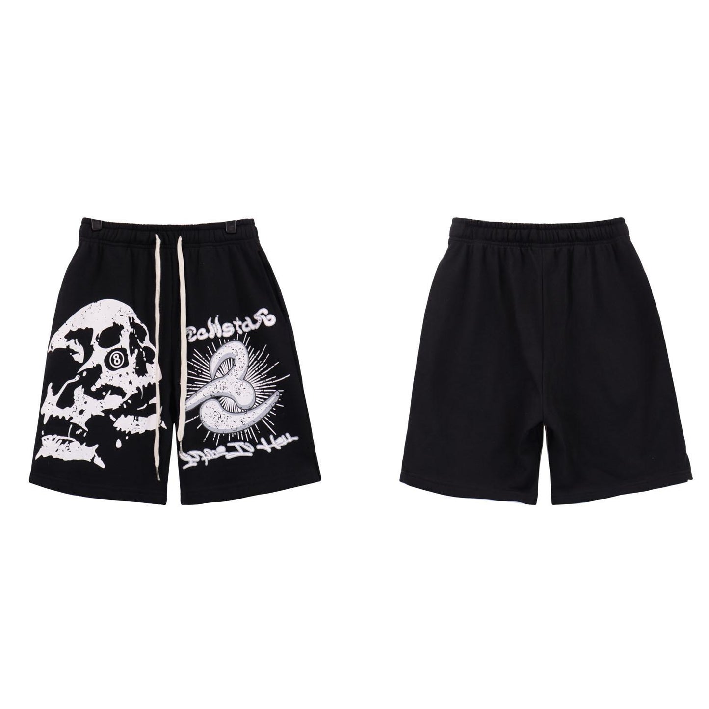 Hellstar White Skull Shorts