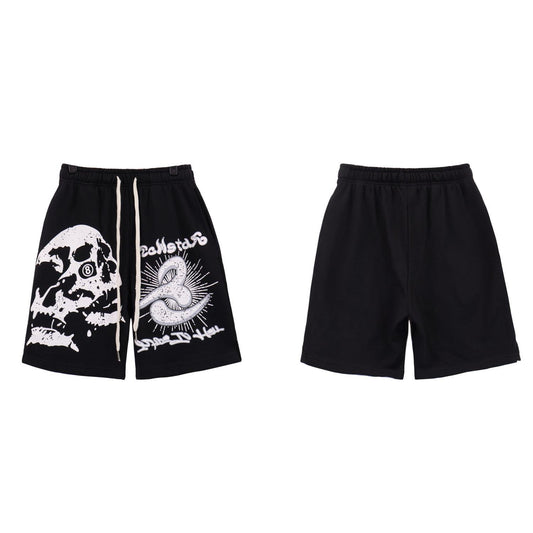 Hellstar White Skull Shorts